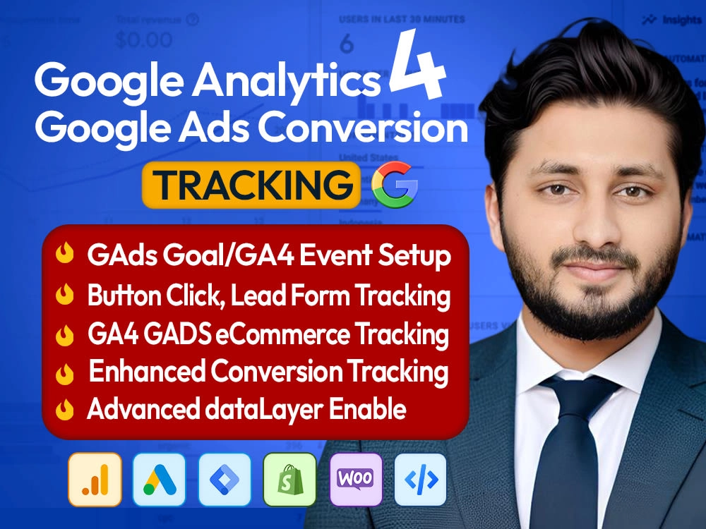 Setup Google Ads Conversion Tracking, GA4 ecommerce tracking, Google Analytics 4 by GTM